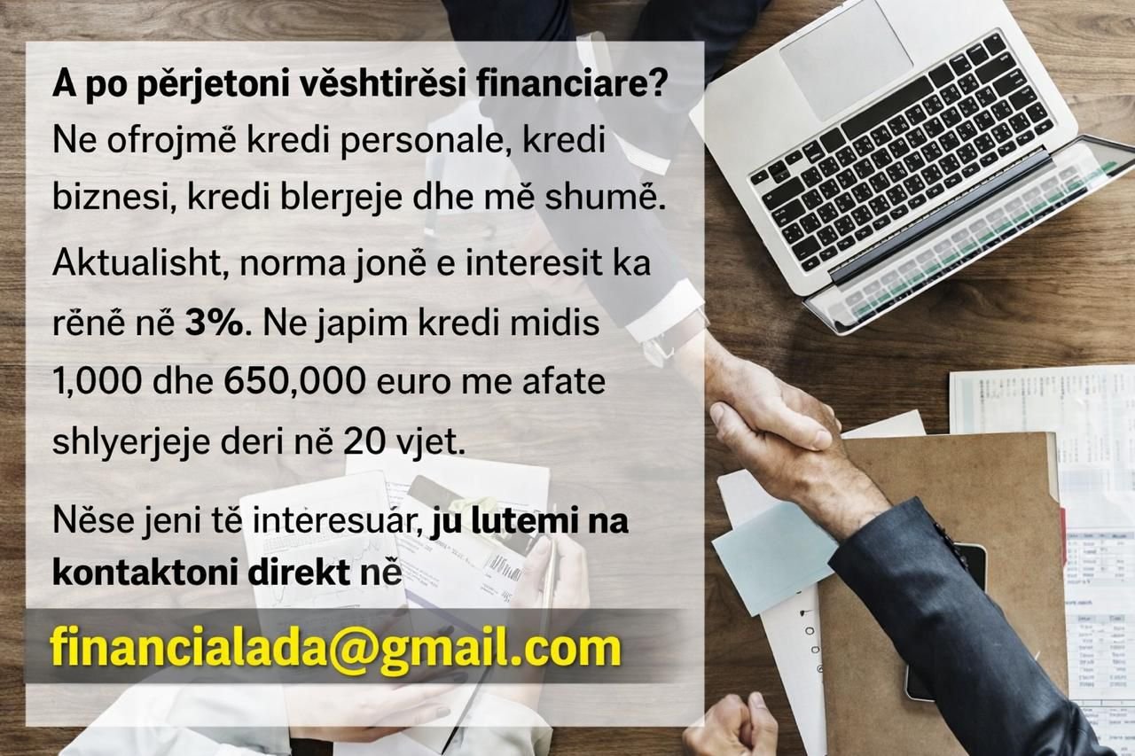 FINANCIM PËR PROJEKTET TUAJA TË NDRYSHME!